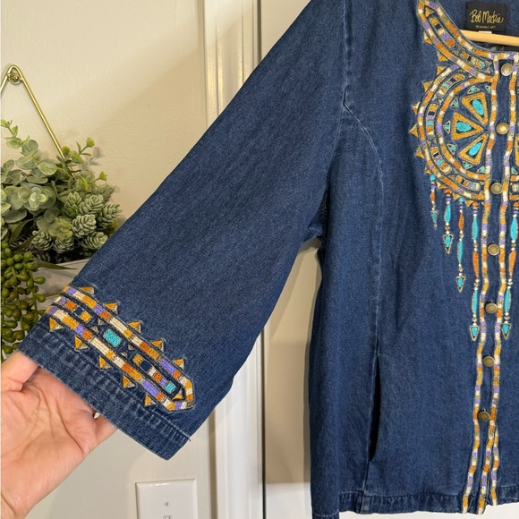 Bob Mackie Wearable Art Denim Jacket with Embroidery Detail - Picture 4 of 6